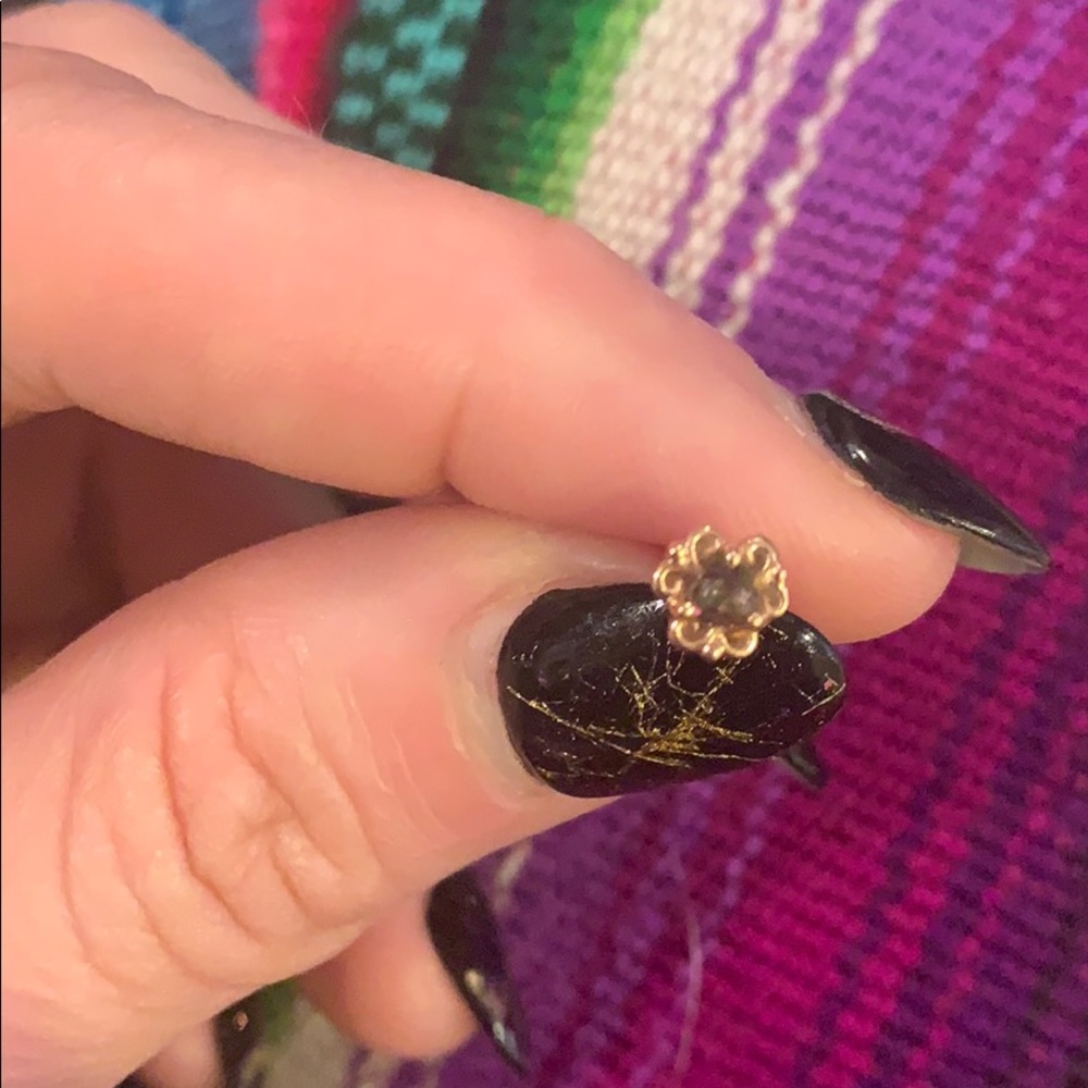 BVLA rose gold mystic topaz pin end